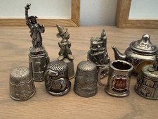 Thimbles Pewter metal Set Unique Collectible Job Lot Bundle Vintage picture