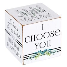 Quote Wooden Cube Home Decor Inspirational Block Sign 2.5 inch SQ I Choose You picture