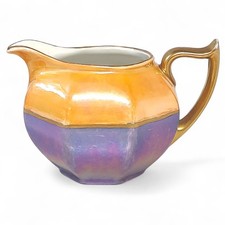 Antique Zeh Scherzer & Co. Gold Purple  Lusterware Creamer 3