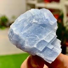 62G Top Natural Blue Calcite ClusterRoughTextured Crystal gemstone mineral picture
