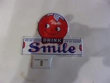 NICE OLD SMILE DRINK ORANGE LICENSE PLATE TOPPER..SODA AND AUTOMOBILIA.. picture