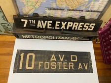 NY NYC BUS TROLLEY ROLL SIGN BROOKLYN AVENUE D FOSTER AVENUE VANDERVEER NEWKIRK picture