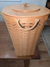 Vintage 2003 Longaberger X-Large Oval Laundry Hamper / Wastebasket with Liner picture