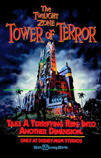 Disney 1994 Twilight Zone Tower of Terror 11 x 17 Poster Hollywood Tower Hotel picture