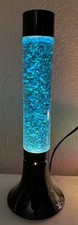 Vtg Oozy Glo Glitter Lava Lamp Blue Style Y2K Retro Light Decor 15” Tested Works picture