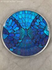 Vintage Iridescent Blue Morpho Butterfly Wing Plate Wall Hanging 9.5
