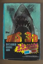 1983 Jaws 3D Unopened Box w/glasses 36 Mint Packs In Last Case  (96 Sold) picture