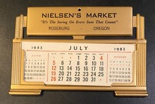 Vintage Promotional Calendar 1953 Nielsen's Market Roseburg Oregon Metal picture