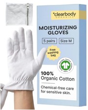 White Cotton Gloves for Dry Hands Sleeping, 5 PRS Large picture