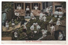 Antique Card Cute children In the ferin colony Postcard Old Russian Postcard picture