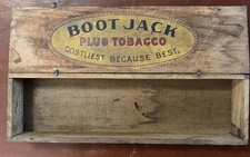 ANTIQUE BOOT JACK PLUG TOBACCO BOX. CHECK OUT THE PHOTOS. picture
