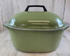 Club Cookware Aluminum Oval Roaster Dutch Oven Avocado Green With Lid picture