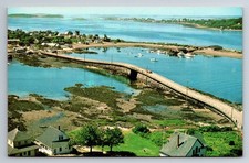 ME, Bailey Island, Cribstone Bridge, Aerial View, Vintage Postcard picture