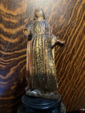 antique santos hand carved wood religious statue picture