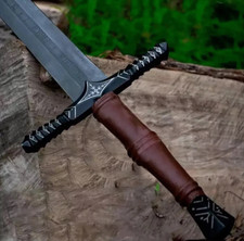 Hand Forged Carbon Steel Viking Sword Battle Ready Medieval Sword With Scabbard. picture