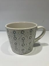 IKEA White Coffee Mug Tea Cup 12oz Green Abstract Floral Pattern 15199 retired picture
