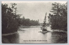 Lake Geoge New York, Among the Islands Scenic View, Vintage Private Mailing Card picture