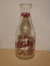 1 Quart M. H. Williams Jr, Ayrshire Dairy Milk Bottle, Glen Falls NY picture
