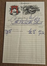 Young Bros. Inc. Importers Of Tea And Coffee Antique Invoice Letterhead 1909 picture