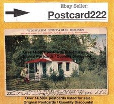 MA Dover Boston 1907 antique postcard WIGWAM PORTABLE HOUSES Henry Siegel co picture