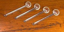 VTG Clear Glass Salt or Spice Spoons Lot of 4 for Open Salt Cellars/Dips *Read picture