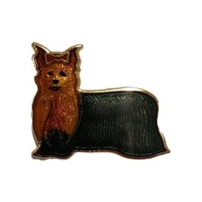 Vintage 1998 William Spear Yorkshire Yorkie Terrier Enameled Gold-tone Pin picture