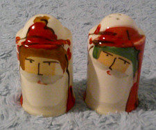 Vietri Italy Old St. Nick Santa Christmas Salt & Pepper Shakers NWT picture