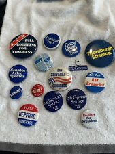 Lot of 15 Vintage Political Buttons Pins - Ford, McGovern, Thornburgh, etc. picture