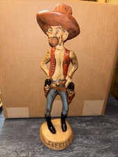 Vintage Chalkware Sheriff Unique Color Palette 14.5” Tall Very Nice #JJ picture