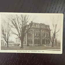 Auburn Post Card Mfg Co RPPC Whitley County Jail Columbia City IN Unposted picture