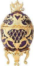 Faberge Egg Gold Trinket Box Classic Hand-Painted Ornaments Gift Home Decor picture