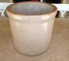 Antique, 1 Gal, Crown, USA, Glazed Crock, 7.5'' Tall, 8'' Wide, Heavy picture