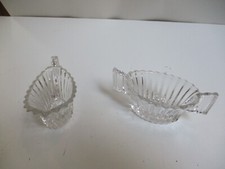 Vintage Heisey Ridgeleigh Glass Cream & Sugar Set Clear picture