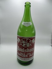 Vintage ACL 1965 Paulsboro Pale Dry Ginger Ale Soda BottleGreen PaulsboroNJ 30Oz picture