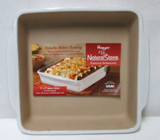 Haeger Natural Stoneware square bakeware baking dish white 10 cups bowl NEW NWT picture