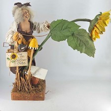 Home Bred Folks Folk Art Doll Figurine Sunny sunflower garden Linda Gill picture