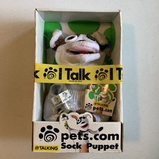 New Vintage Pets.com Talking Sock Puppet Interview Dog Collectible picture