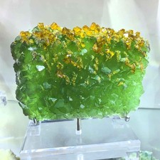 13.8LB TOP Natural Yellow Green fluorite Symbiosis Specimen Heal Furniture decor picture