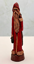 Folk Art Primitive Hooded Santa St. Nicholas Figurine Signed JP 1997 Old World picture