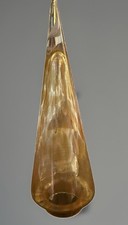 1 Zorza Poland Hand Blown Art Glass Christmas Trees Copper Gold NWT 8.5” picture