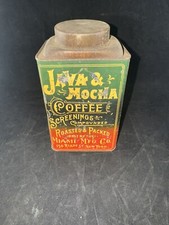Java & Mocha Coffee Tin Miami MFG Co New York Original RARE Antique picture