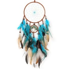 Dream Catchers with Tree of Life and Teal Feather Indian Handmade Dreamcatchers picture