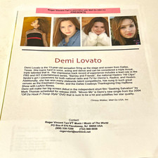 Ultra Rare Demi Lovato 2004 PreFame Press Kit EPK-Moves Me Debut Single Vintage picture