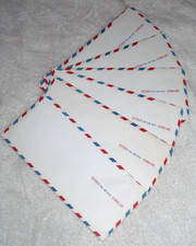 6 Unused 1960s Era US Air Mail Envelopes #10 Size Regular picture