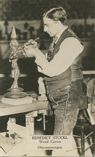 Benedict Stuckl sculptor wood carver Oberammergau rppc picture
