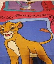 **Flaws Lion King FLAT Sheet Twin Size Vtg 1990s Disney Simba Nala Sazu Pumbaa  picture