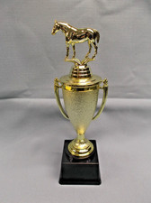 horse cup trophy award black base equestrian picture