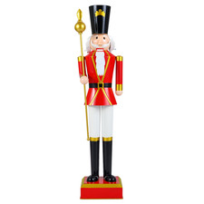 4FT Tall Life-Size Christmas Nutcracker with Scepter Red Holiday Décor 2026 picture