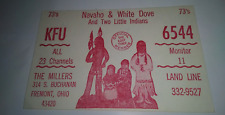 1970's Navaho & White Dove And Two Little Indians Lost Tribe Member QSL Postcard picture