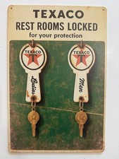 Texaco Gasoline Gas & Oil Sign - Texas Fuel Company - Vintage Restrooms picture